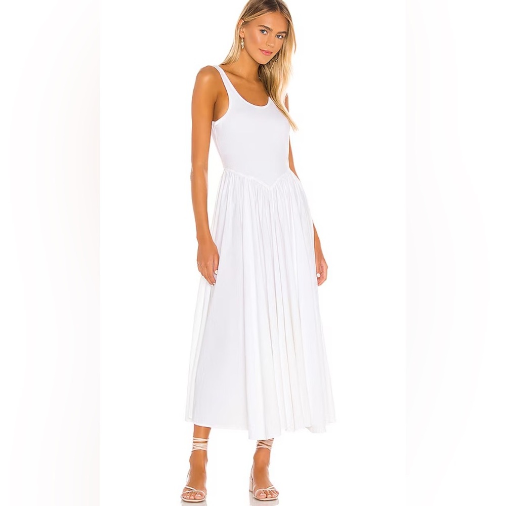 Free People Emily’s Midi Dress in Ivory Drop Waist